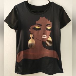 Brown and Black Graphic Tee